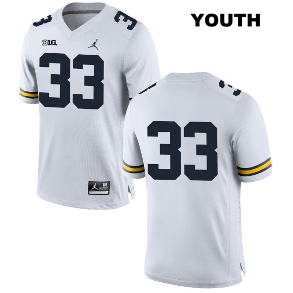 Youth NCAA Michigan Wolverines Louis Grodman #33 No Name White Jordan Brand Authentic Stitched Football College Jersey GJ25N42VE